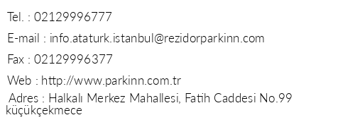 Park nn By Radisson stanbul Atatrk Airport telefon numaralar, faks, e-mail, posta adresi ve iletiim bilgileri